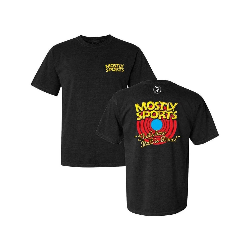 Barstool Sports Mostly Sports That's How Ball Is Done Graphic Tee Black Cotton